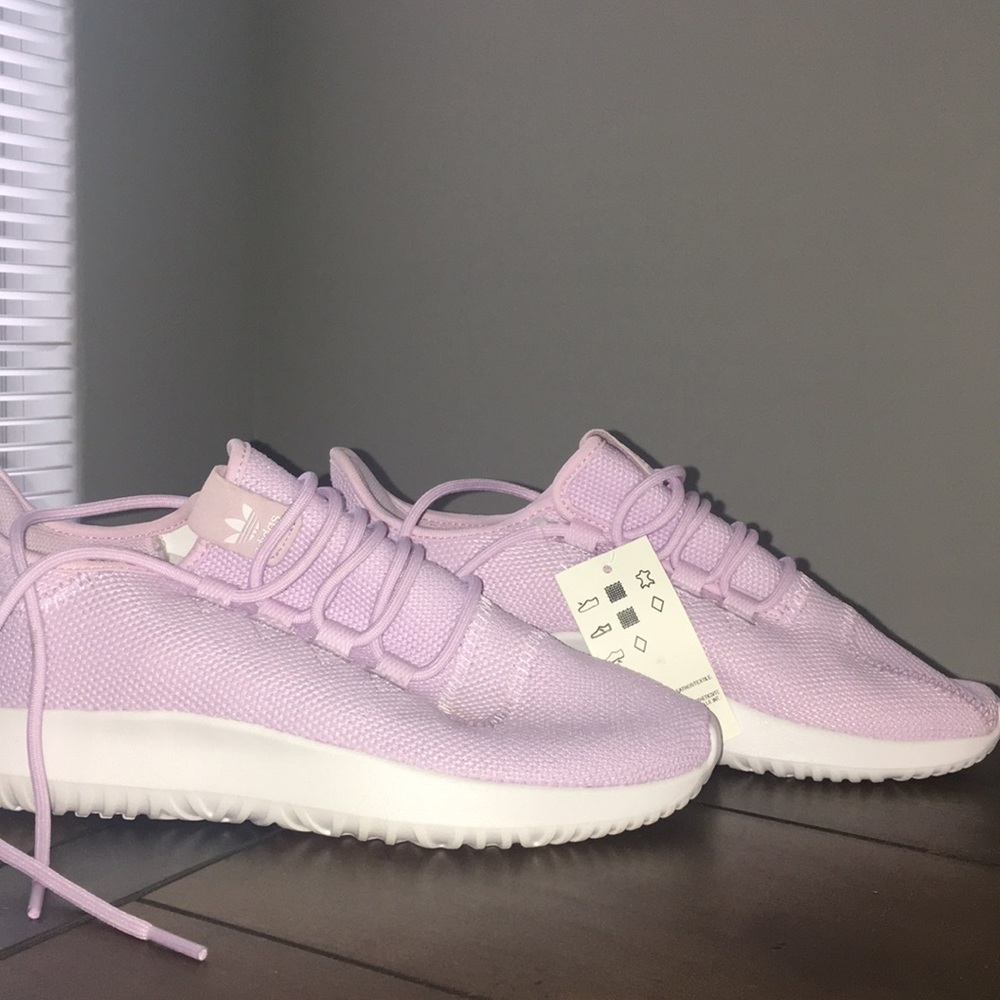 Pink Adidas running shoes